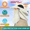SUN CUBE Fishing Hat for Men with UV Sun Protection Wide Brim, Face Cover, Neck Flap - Hiking Safari Outdoor UPF50+ - 3 of 4