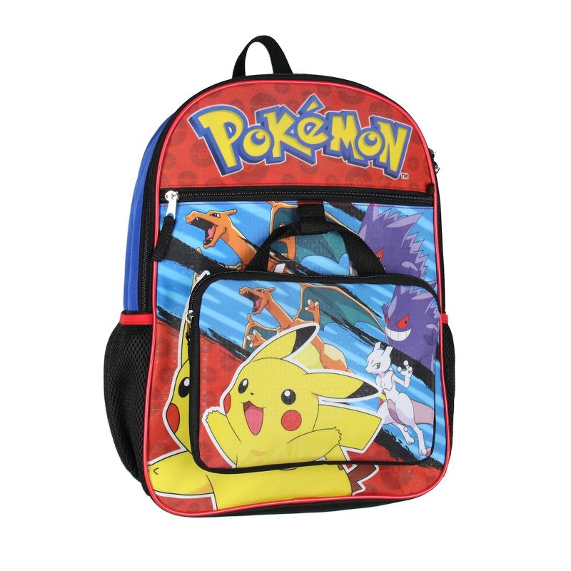 Pokemon 5 PC Backpack Set With Card Carrier, Pencil Case, Snack Bag, Stress Toy Multicoloured, 2 of 6