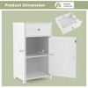 Costway Floor Storage Cabinet Bathroom Organizer Cupboard Drawer Shelf Bath Towel White - 3 of 4