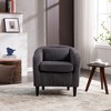 BRINJOY Modern style, living room arm barrel chair with thick cushions and pillows - 2 of 4