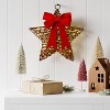 30ct Battery Operated Hanging Twisted Faux Rattan Star with Red Velvet Bow - Warm White Lights - Wondershop™ - 2 of 4