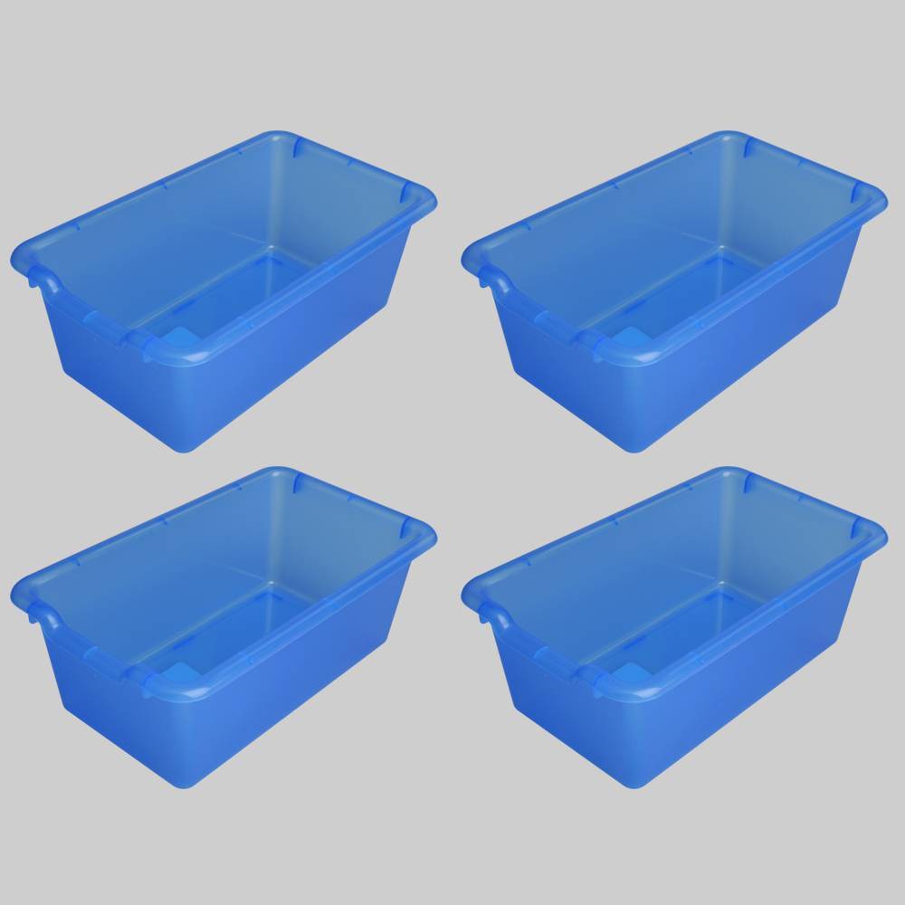 4ct Transparent Plastic Bins Blue - Bullseye's Playground was $12.0 now $6.0 (50.0% off)