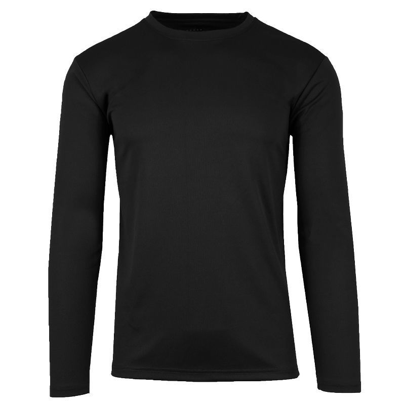 Galaxy By Harvic Men's Long Sleeve Moisture-Wicking Performance Crew Neck Tee, 1 of 3