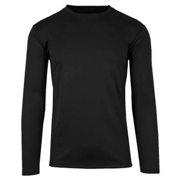 Galaxy By Harvic Men's Long Sleeve Moisture-Wicking Performance Crew Neck Tee