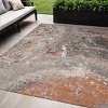 Terra Cotta Copper And Gray Abstract Washable Indoor Outdoor Area Rug - 2 of 4