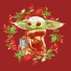 Women's Star Wars The Mandalorian Christmas The Child Wreath T-Shirt - 2 of 4