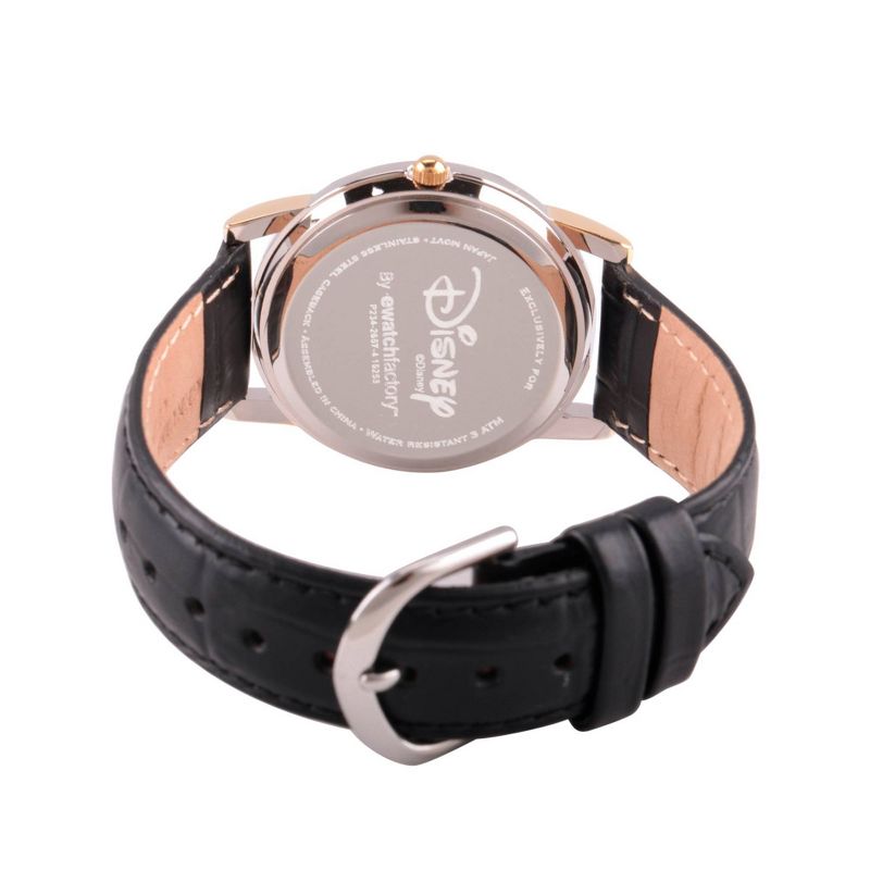 Women&#39;s Disney Mickey Mouse Two-Tone Cardiff Alloy Watch - Black, 3 of 6