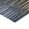 Blue Brown And Sky Blue Striped Washable Indoor Outdoor Area Rug - 4 of 4