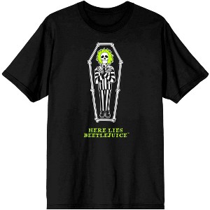 Beetlejuice Here Lies Beetlejuice Men's Black T-shirt - 1 of 1