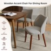 2PCS Bar Stool, Dining Chairs Set of 2, Fabric Upholstered Kitchen Chairs with Curved Backrest, Heavy-Duty Wood Legs, for Dining Room Kitchen Home - 3 of 4