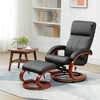 Aghana Digitals Black PU Leather Swivel Recliner with Ottoman, 10-Point Vibration Massage, Remote - 2 of 4