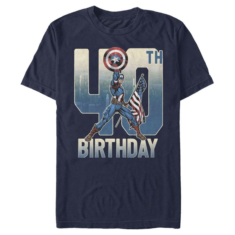 Men's Marvel Captain America 40th Birthday T-Shirt, 1 of 5