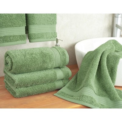 Sage Green Heavyweight Turkish Cotton 4-Piece Hand Towel Set