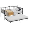 Metal Twin Daybed,Twin Size Day Bed with Pullout Trundle and Headboard,Metal Sofa Bed Frame with Steel Slat Support for Living Room,Bedroom - 2 of 4