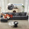 Modular Sectional Sofa,Corduroy Cloud Couch with Movable Ottoman&Throw Pillows,Modern L/U-Shaped Sofa,Comfy Deep Seat Couch for Living Rooms,Bedroom - 4 of 4
