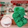 JDICTION Christmas Silicone Molds 2PCS 3D Snowflake Snowman Tree Santa Candy Molds for Chocolate Soap Candle Making - 2 of 4