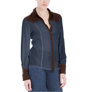 Max Studio London Womens Colorblocked Button Up Shirt - 1 of 1