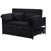 DOMETOUR 46 Inch Pull-out Sleeper Upholstered Sofa Bed with Two Pillows, Convertible Sofa Bed Velvet Loveseat for Living Room Bedroom - 4 of 4