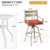 Crestlive Products Aluminum Outdoor Swivel Woodgrain Finish Bar Stools with Sunbrella Cushion Set of 2 - 2 of 4