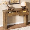 Tribesigns Console Table with 2 Hidden Drawers, 47.24-Inch Oval Curved Sofa Table Behind Couch for Living Room, Hallway, Entrance - 2 of 4