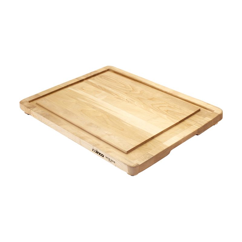 Winco Carving Board with Channel, Wooden, 20" x 16", 1 of 3