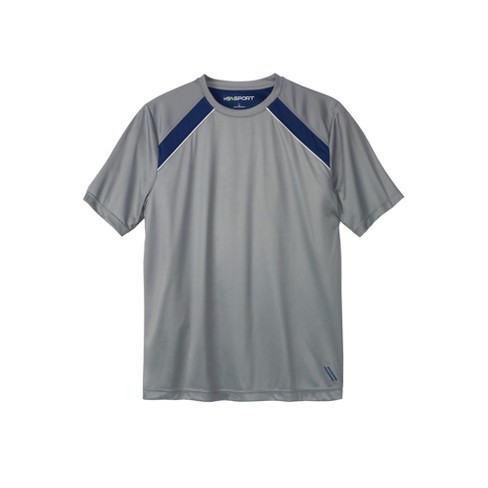 Kingsize Men's Big & Tall Ks Sport Power Wicking Tee - L, Gray