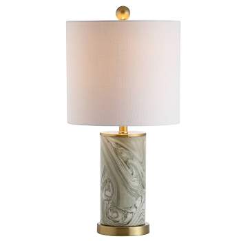 20.5" Ceramic Swirl Table Lamp (Includes LED Light Bulb) Green - JONATHAN Y