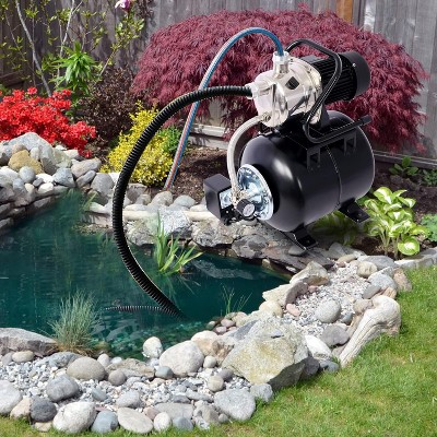 1.6HP 1320GPH shallow well pump with pressure tank and automatic boosting irrigation jet pump, suitable for home gardens, lawns, etc