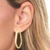 10k Yellow Gold 38mm Geometric Oval Hoop Earrings - 2 of 4