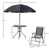 Infurnic Patio Seating Sets Set for 4, Patio Table with Umbrella, 4 Folding Chairs, Perfect for Garden, Deck, Yard, Black, 20.25"*25.25"*36.5" - 2 of 4