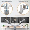 Mount-It! Triple Monitor Mount, Desk Stand with USB & Audio Ports, 3 Counter-Balanced Gas Spring Height Adjustable Arms Fits 24 - 32 Inch VESA Screens - 3 of 4