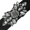 INSPIRE CHIC Women's Elastic Stretchy Vintage Elegant Rose Flower Rhinestone Belt - 2 of 4