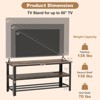 Costway 3-tier TV Stand for TVs up to 50 Inches with Power Outlets USB Ports Shelves - 3 of 4