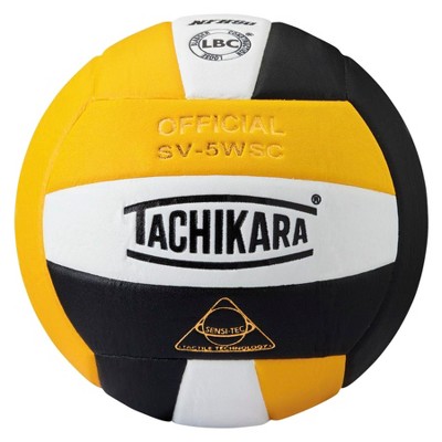 Tachikara SV-5WSC NFHS Composite Leather Volleyball, Gold/White/Black