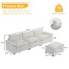 Karl Home |120 in. W Pillow Top Arm Chellie 3-Seat L-shaped Modern Sofa in White with Ottoman - 4 of 4