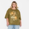 Women's Tupac Lyrics Oversized Short Sleeve Graphic T-Shirt - Olive Green - 2 of 3