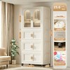 DOMETOUR 25.59' Folding Wardrobe, Magnetic Door, Plastic Cabinet with Wheels, 1 Wardrobe Layer, 3 Folding Boxes, 10 Hangers - 2 of 4