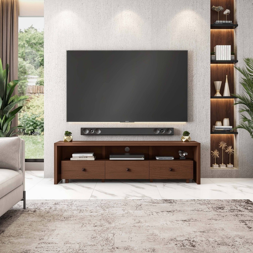 Photos - Mount/Stand Techni Mobili TV Stand for TVs up to 70" Brown - Hickory