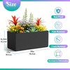 TOAOTBNBO Metal Rectangular Planter, Tall Planters with Drainage Holes, Outdoor Planter Pots for Porch and Patio, Black - 3 of 4