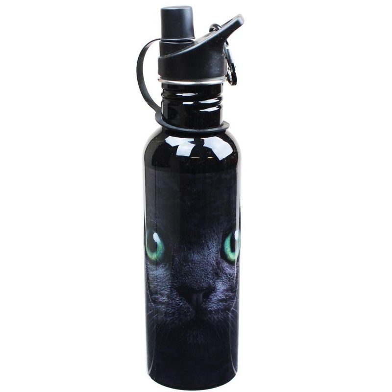 Just Funky Black Cat Water Bottle, 1 of 2