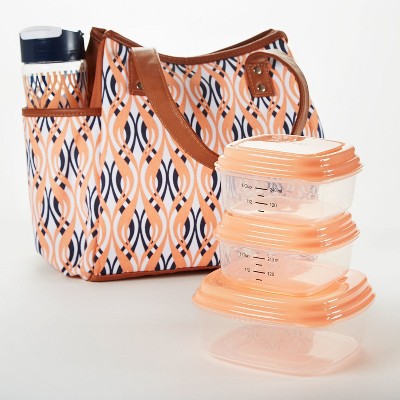 insulated lunch bag with bottle holder