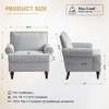 Retro Linen Upholstered Armchair Accent Chair with Soft Cushion and Solid Wood Frame for Living Room - 4 of 4