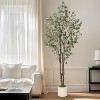 Artificial Eucalyptus Tree Indoor, Fake Plant with White Planter, 50 Lights - 2 of 4