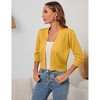 Clearlove Women's 3/4 Sleeve Open Front Cropped Cardigan Sweater Lightweight Knit Short Shrugs - 3 of 4