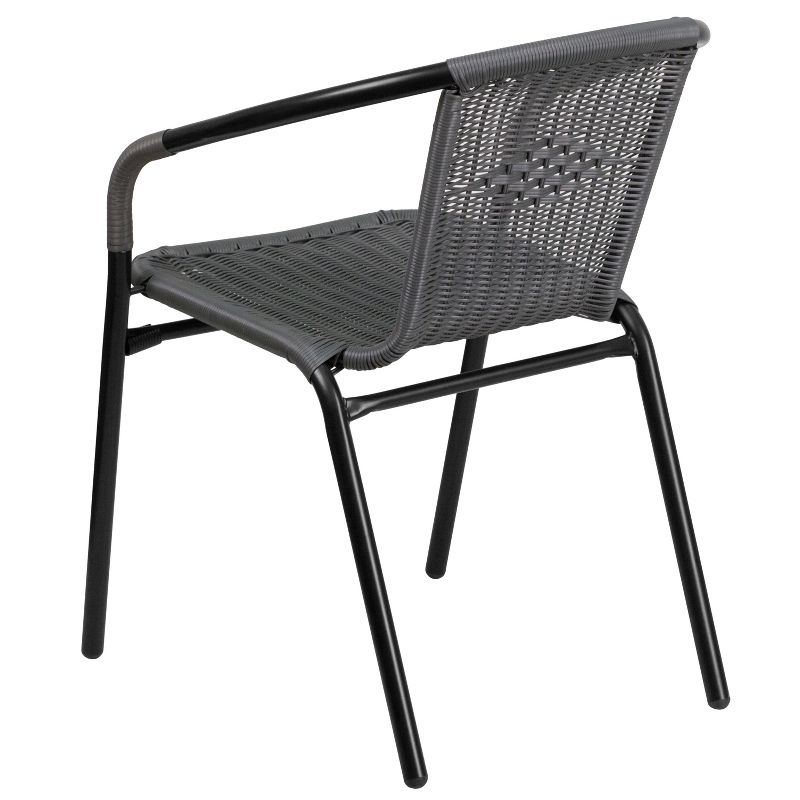 Flash Furniture Lila 4 Pack Rattan Indoor-Outdoor Restaurant Stack Chair, 4 of 16