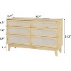52" Rattan 6-Drawer Dresser with Built-In Charging Station, Wooden Tall Chest with Drawer for Bedroom Storage - 2 of 4