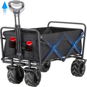 Musment Collapsible Folding Wagon Cart, Heavy Duty Foldable Wagon Cart, 350 LBS Large Capacity Garden Wagon Cart with All-Terrain Wheels - 1 of 4