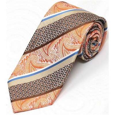 Men's Diagonal Paisley Micro Fiber Poly Woven Regular Neck Tie