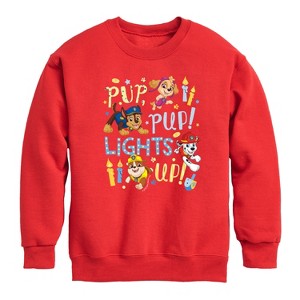 Boys' - Paw Patrol - Pup Pup Lights Up Graphic Long Sleeve Fleece Sweatshirt - 1 of 4