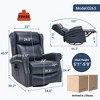 ChicFurnit Living Room Chair Arm Accent Chair Manual Recliner Rocker Swivel Body Massage Genuine Leather for Living Room, 30.31"*23.23"*22.05" - 3 of 4